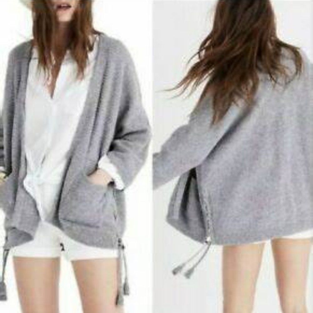 Madewell Gray Cotton Blend Heavy Cardigan
